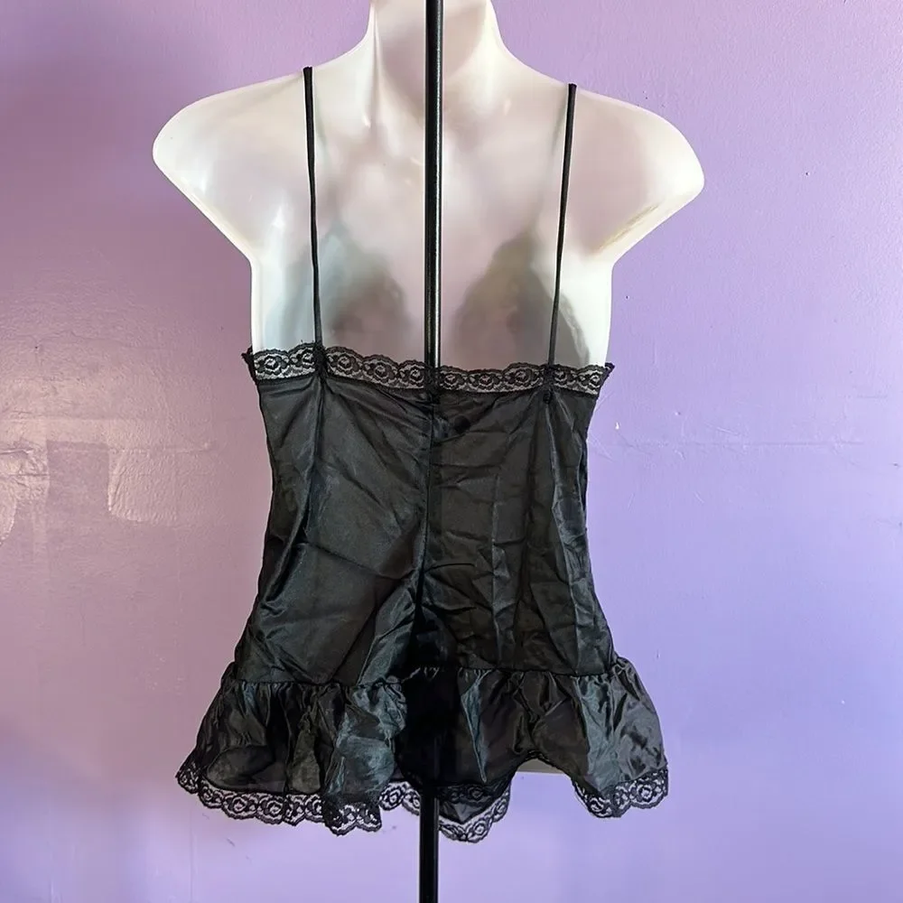 Women’s Black Lace Camisole Sleeveless Top Lingerie Tank Unbranded